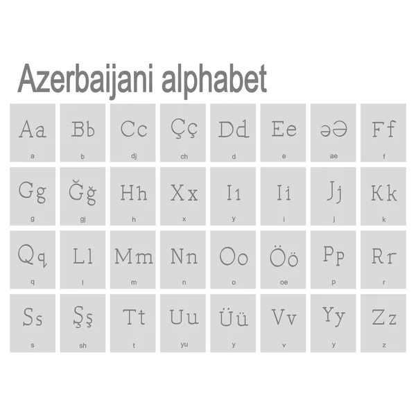 Набір Монохромних Ікон Азербайджанським Алфавітом — стоковий вектор