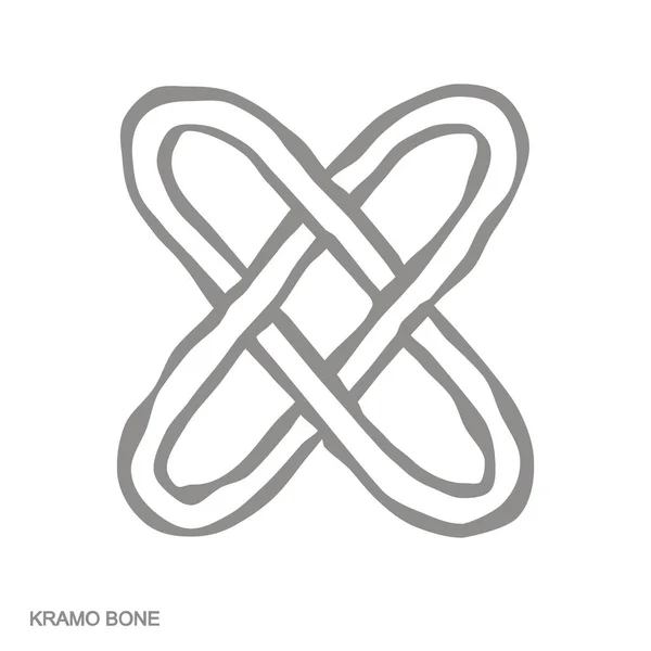 Icono Vectorial Monocromo Con Símbolo Adinkra Kramo Bone — Archivo Imágenes Vectoriales