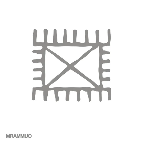 Vector Monochrome Icon Adinkra Symbol Mrammuo — 스톡 벡터