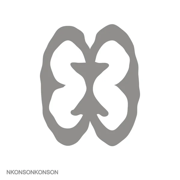 Vektor Monochromes Symbol Mit Adinkra Symbol Nkonsonkonson — Stockvektor