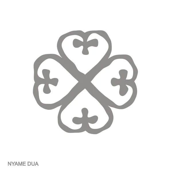 Vektor Monokróm Ikon Adinkra Szimbólummal Nyame Dua — Stock Vector