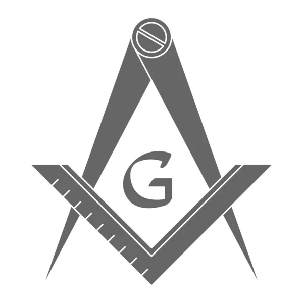 Vector Icon Masonic Square Compasses Your Design — 스톡 벡터