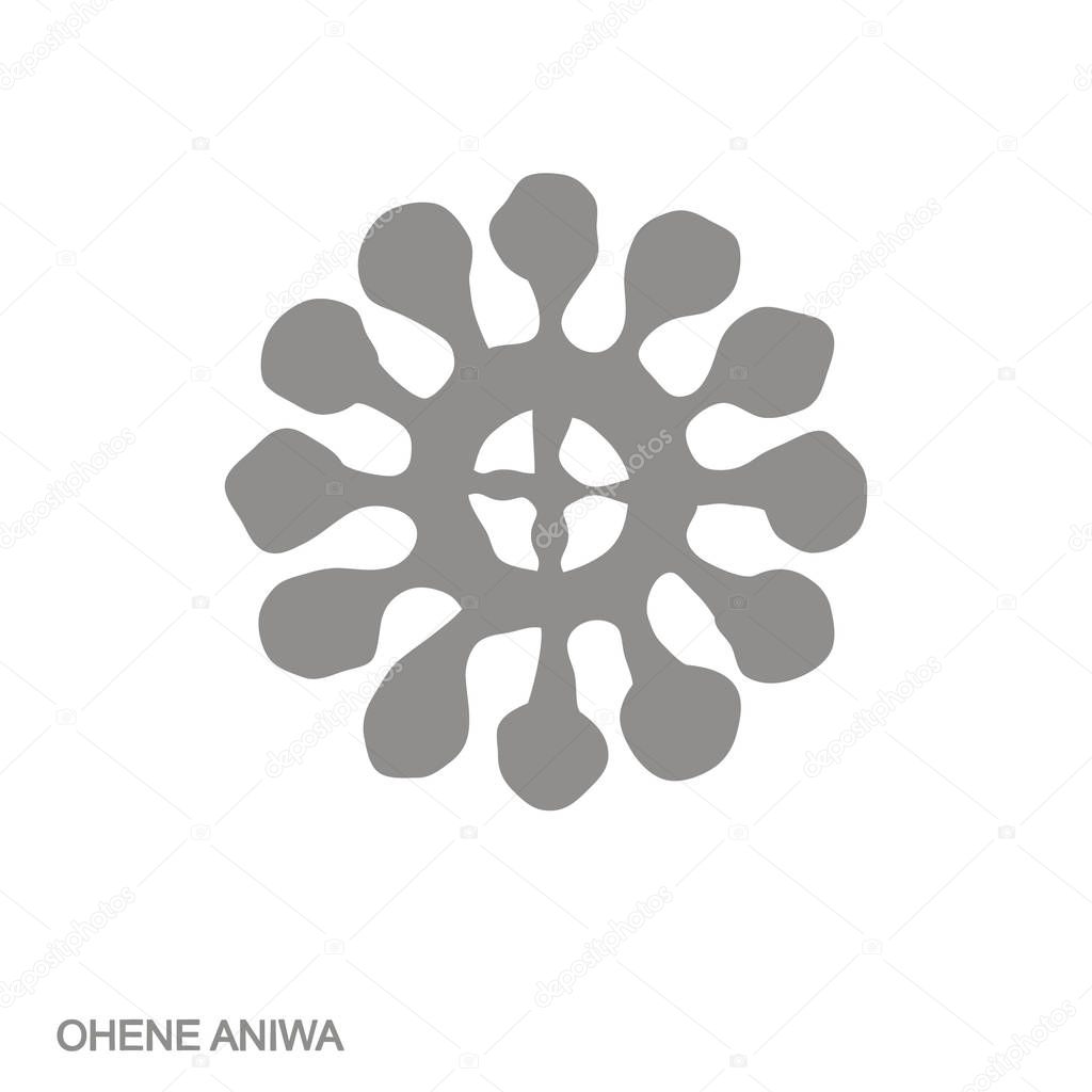 Vector monochrome icon with Adinkra symbol Ohene Aniwa