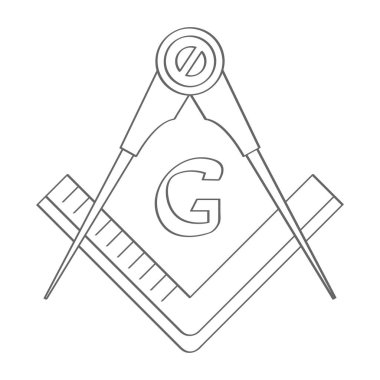 Tasarımınız için Mason Meydanı ve Pusulalı vektör simgesi