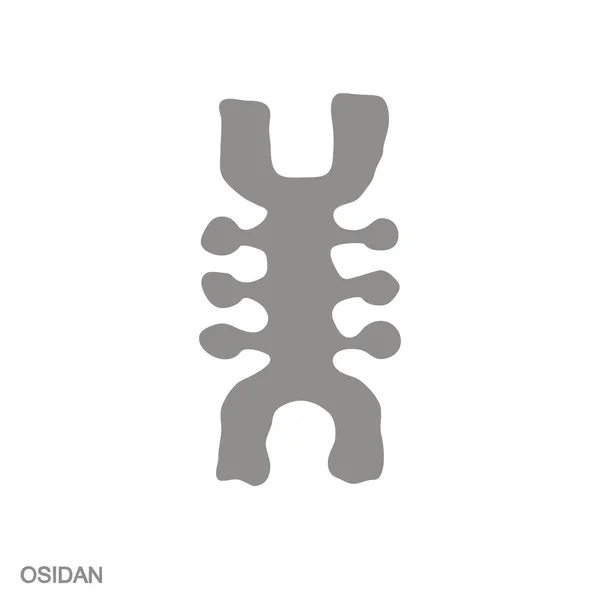 Vektor Monochromes Symbol Mit Adinkra Osidan — Stockvektor