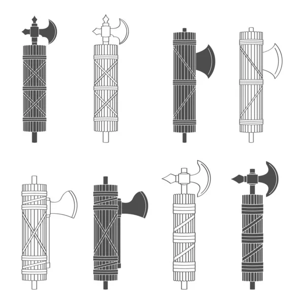 Conjunto Vectores Con Roman Fasces — Vector de stock