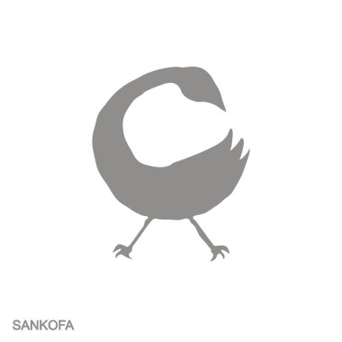 Vector monochrome icon with Adinkra symbol Sankofa  clipart