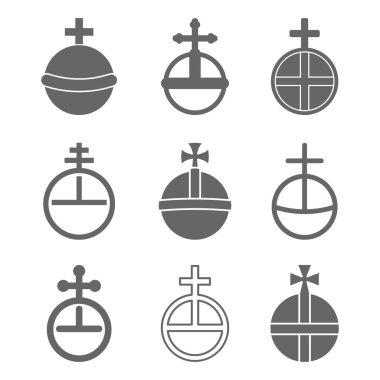 vector set with Globus cruciger clipart
