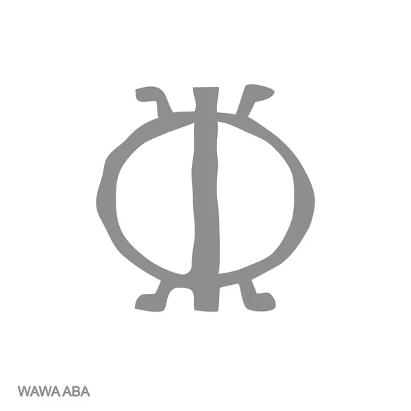 Vektor Monokróm Ikon Adinkra Szimbólum Wawa Aba — Stock Vector