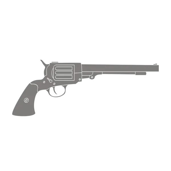 Vector Monochrome Icon Revolver — Stock Vector