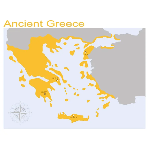 Vectorkaart Van Het Oude Griekenland — Stockvector
