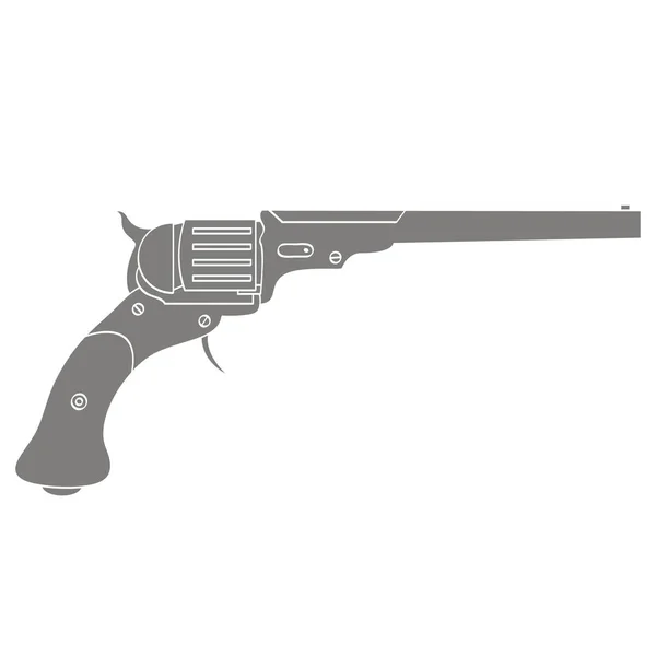Векторная Монохромная Иконка Револьвером — стоковый вектор