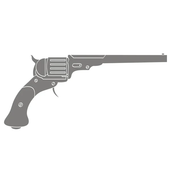 Vector Monochrome Icon Revolver — Stock Vector