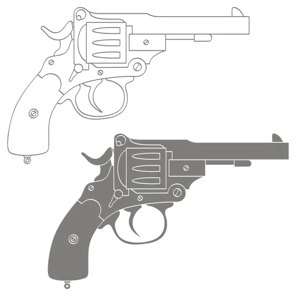 Icona Vettoriale Monocromatica Con Revolver — Vettoriale Stock