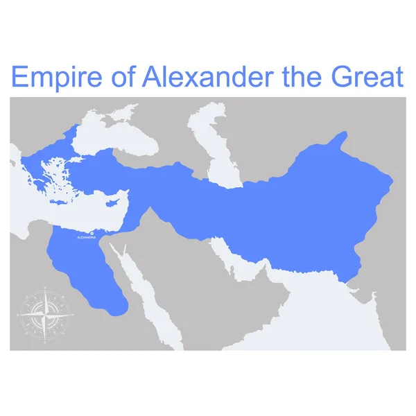 Vektorová Mapa Císařství Alexandera Velikého — Stockový vektor