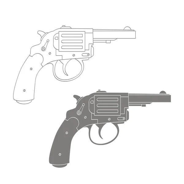 Vektor Monochromes Symbol Mit Revolver Für Ihr Design — Stockvektor