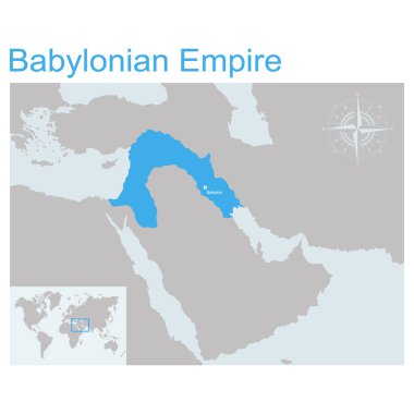 Dizaynınız için Babil İmparatorluğu 'nun vektör haritası