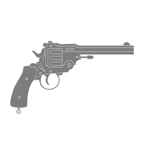 Icône Vectorielle Monochrome Avec Revolver Pour Votre Design — Image vectorielle