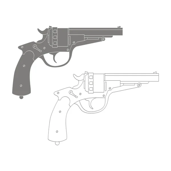 Icône Vectorielle Monochrome Avec Revolver — Image vectorielle