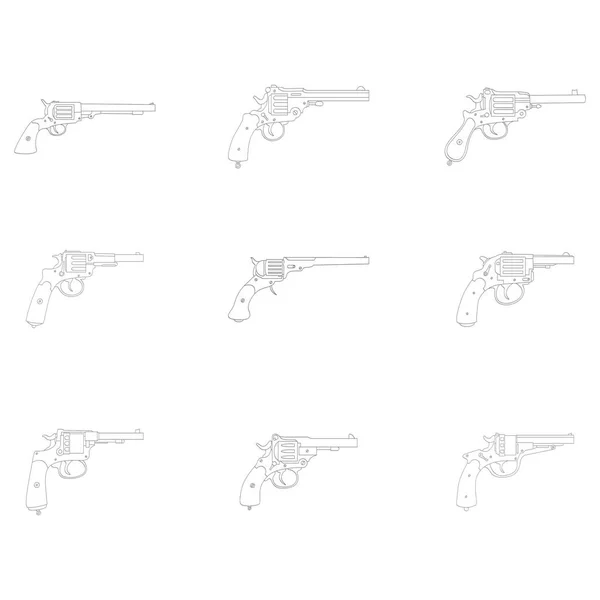 Icona Vettoriale Monocromatica Con Revolvers — Vettoriale Stock