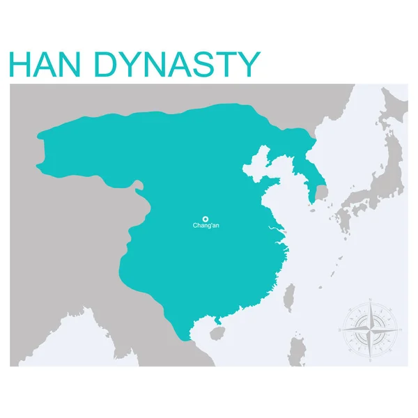 Mapa Vectorial Dinastía Han — Vector de stock