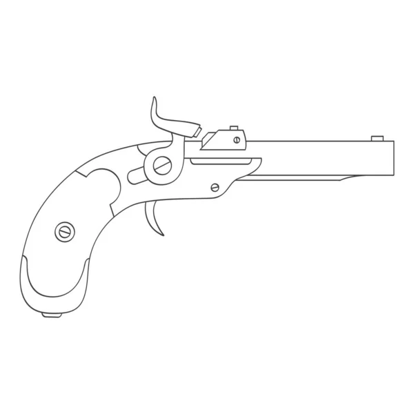 Vector Icono Monocromo Con Pistola Antigua — Vector de stock