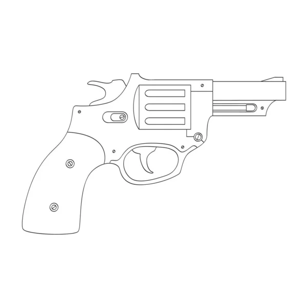 Icône Vectorielle Monochrome Avec Revolver — Image vectorielle