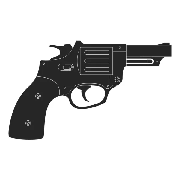 Vektor Monochromes Symbol Mit Revolver — Stockvektor