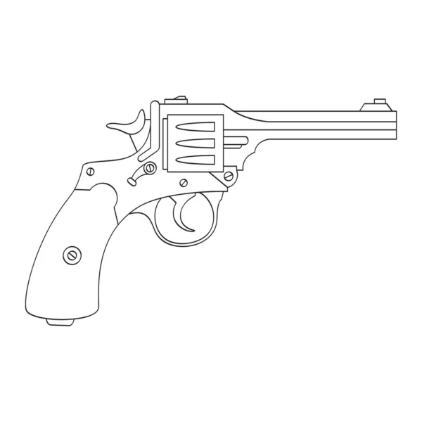 Векторная Монохромная Иконка Револьвером — стоковый вектор