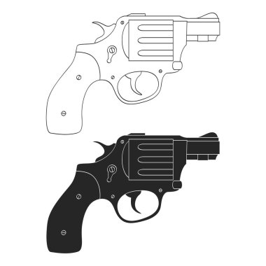 Revolver ile vektör monokrom simgesi