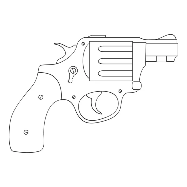 Ikon Monokrom Vektor Dengan Revolver - Stok Vektor