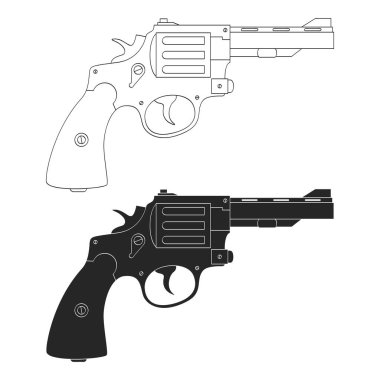 Revolver ile vektör monokrom simgesi