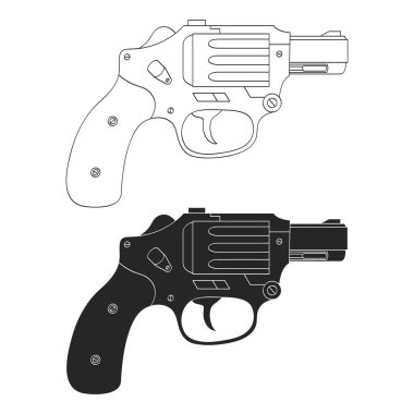Revolver ile vektör monokrom simgesi