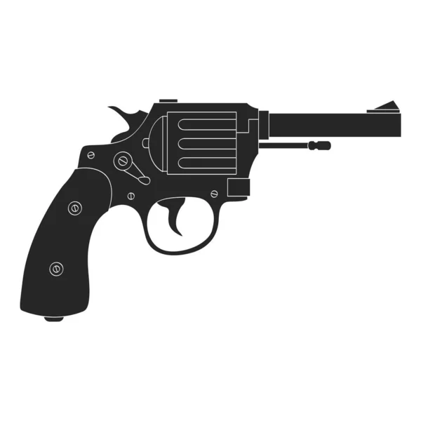 Vector Monochrome Icon Revolver — Stock Vector