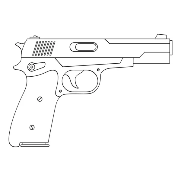 Ícone Monocromático Vetorial Com Pistola — Vetor de Stock