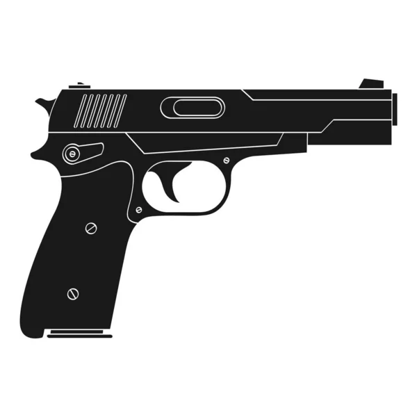 Vector Monochrome Icon Pistol — Stock Vector