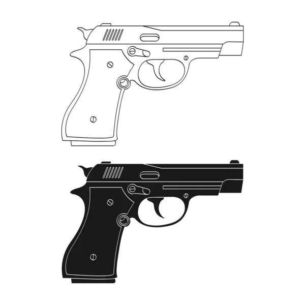 Vector Icono Monocromo Con Pistola — Archivo Imágenes Vectoriales