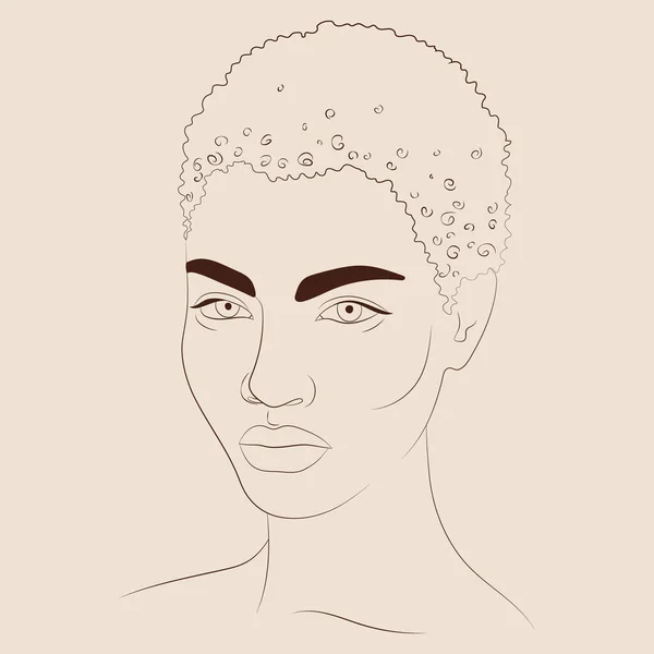 Ilustración Vectorial Hermosa Mujer Negra Afro Americana Bonita Chica — Archivo Imágenes Vectoriales