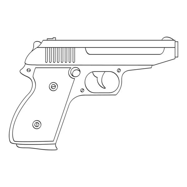 Ícone Monocromático Vetorial Com Pistola —  Vetores de Stock