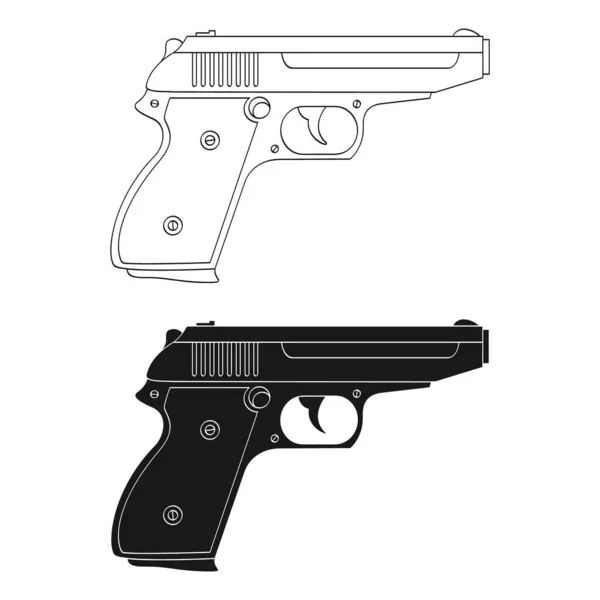 Vector Icono Monocromo Con Pistola — Archivo Imágenes Vectoriales