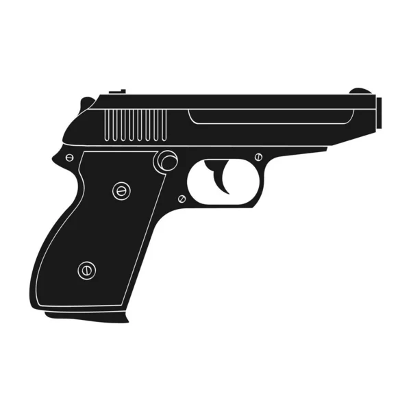 Vector Monochrome Icon Pistol — Stock Vector