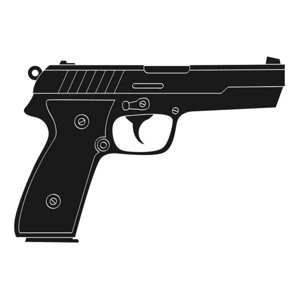 Vector Monochrome Ikone Mit Pistole — Stockvektor