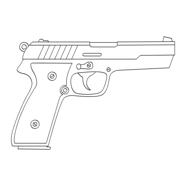 Vector Icono Monocromo Con Pistola — Archivo Imágenes Vectoriales