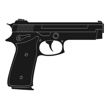 Tabancalı vektör monokrom simgesi