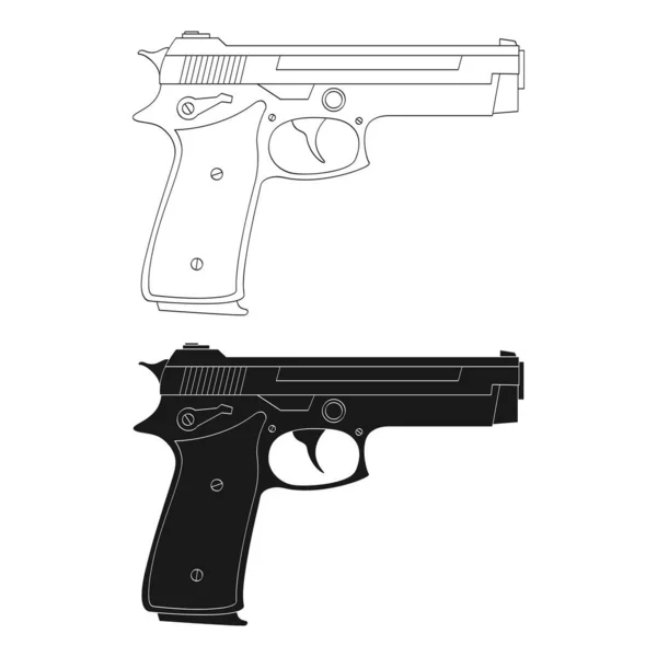 Vector Icono Monocromo Con Pistola — Archivo Imágenes Vectoriales