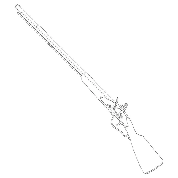 Vector Monochrome Icon Antique Rifle — 스톡 벡터