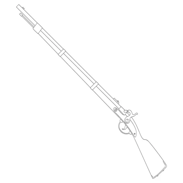 Icono Vectorial Monocromo Con Fusil Antiguo — Vector de stock