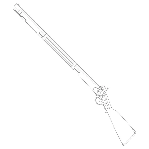Icono Vectorial Monocromo Con Fusil Antiguo — Vector de stock