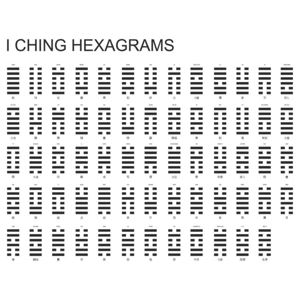 Símbolos Vetoriais Com Ching Hexagrams —  Vetores de Stock