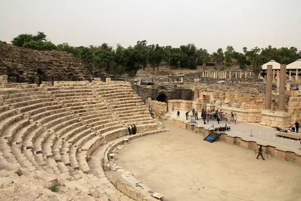 Ruiny Amfiteatru Beit Shean Izraelu — Zdjęcie stockowe